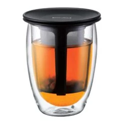 Bodum 12 Oz Black/Clear Tea Mug/Infuser