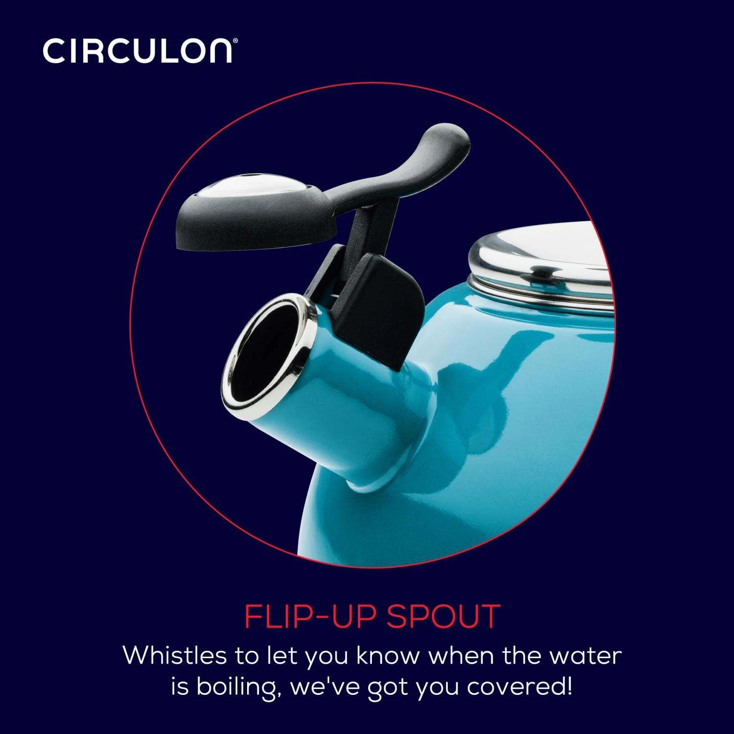 Circulon Turquoise Steel 2 Qt Tea Kettle 4 Circulon Turquoise Steel 2 Qt Tea Kettle - Image 2