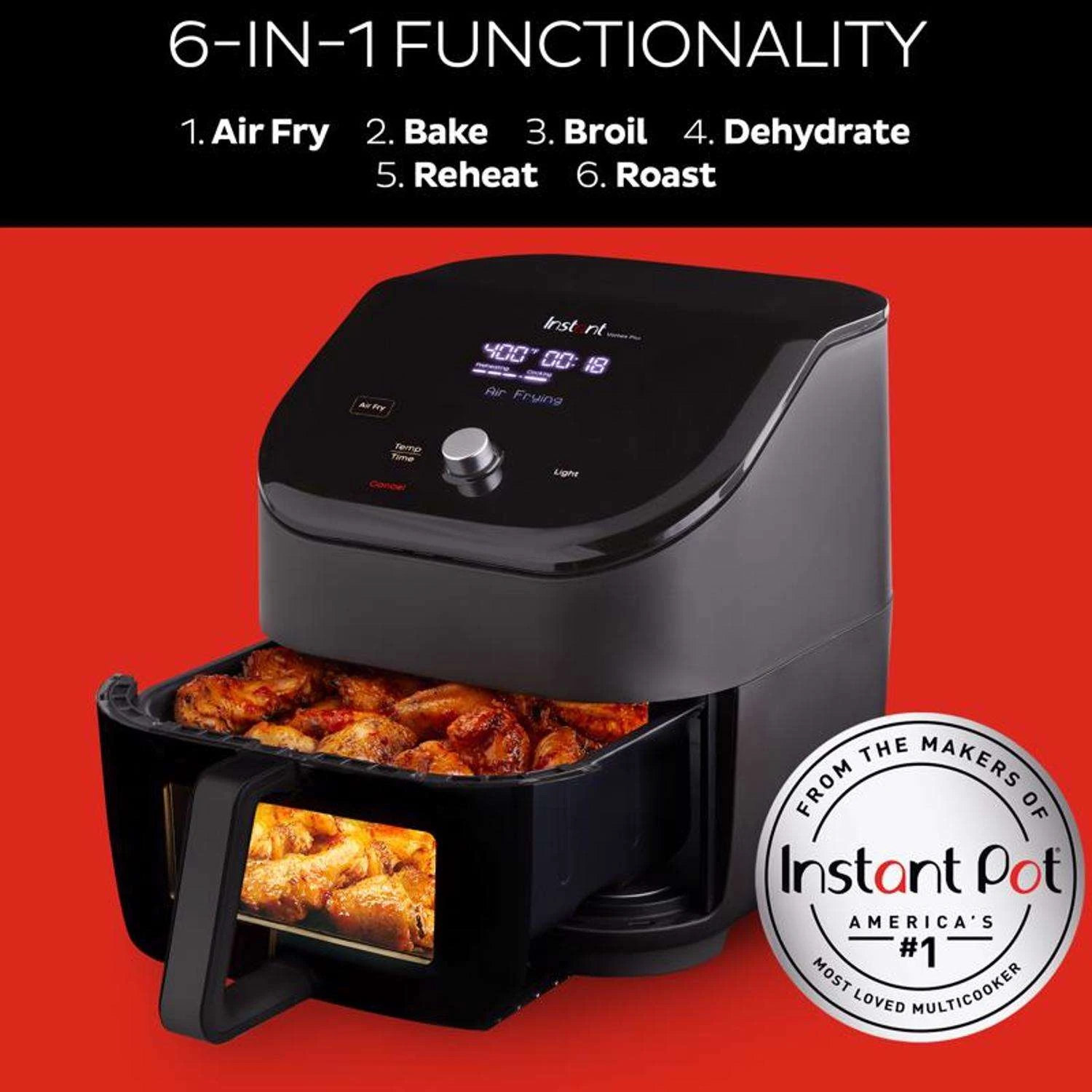 Instant Vortex Black 6 Qt Programmable Air Fryer 3 Instant Vortex Black 6 Qt Programmable Air Fryer - Image 2