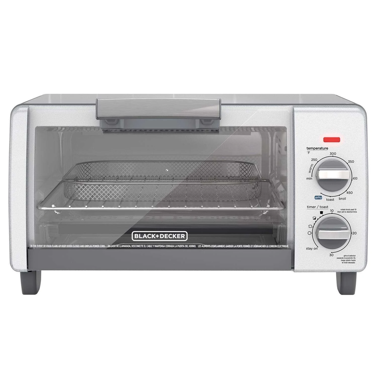 Black & Decker Black+Decker Crisp 'N Bake Stainless Steel Silver 4 Slot Toaster Oven 8 In. H X 15 In. W X 11 In. D 3 Black & Decker Black+Decker Crisp 'N Bake Stainless Steel Silver 4 Slot Toaster Oven 8 In. H X 15 In. W X 11 In. D