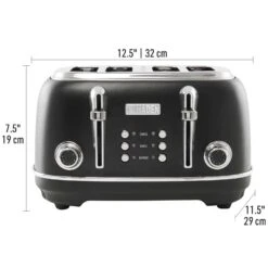 Haden Heritage Stainless Steel Black 4 Slot Toaster 8 In. H X 13 In. W X 12 In. D -Black Decker Shop 38f3db4f 9250 4779 b771 b160655b2196