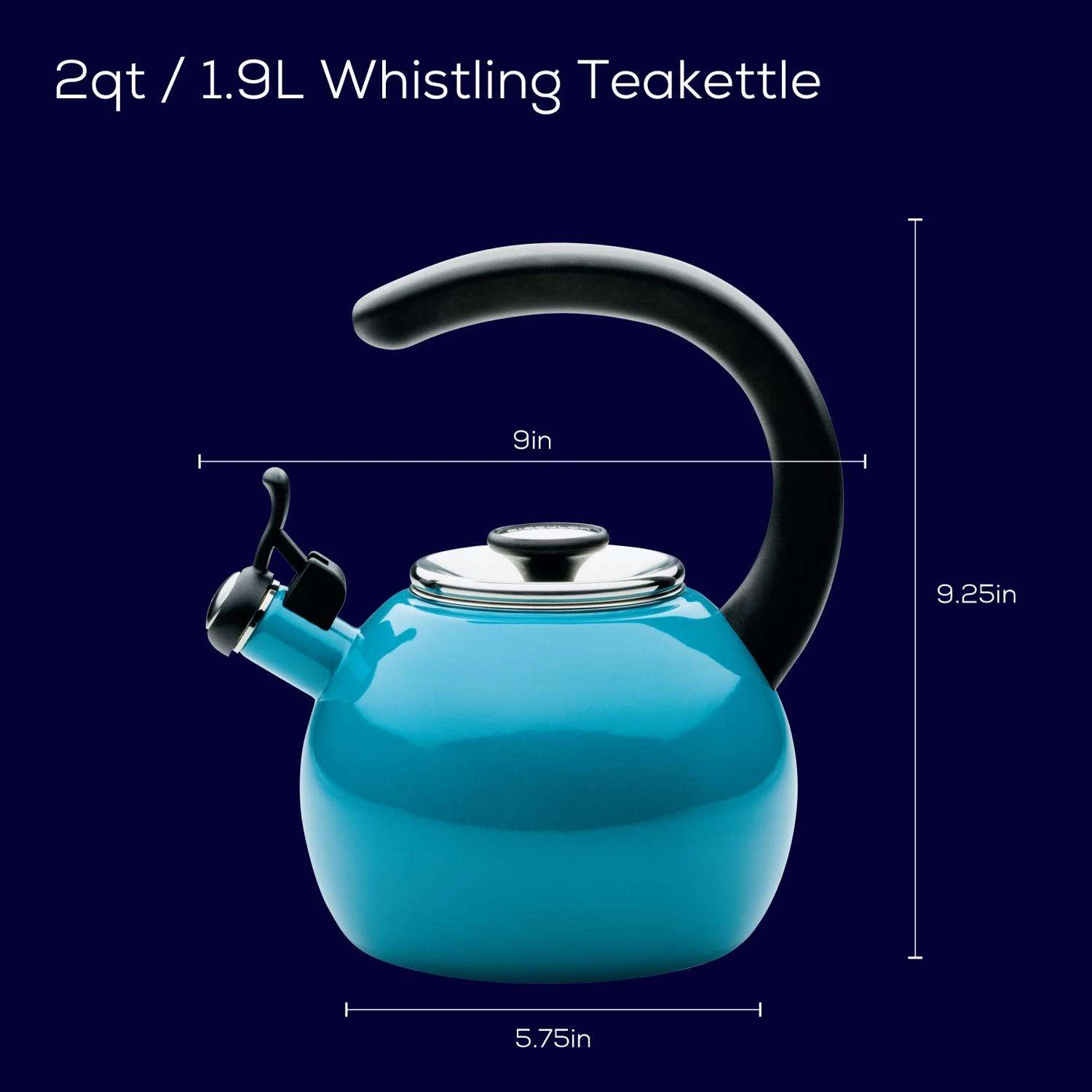 Circulon Turquoise Steel 2 Qt Tea Kettle 6 Circulon Turquoise Steel 2 Qt Tea Kettle - Image 4