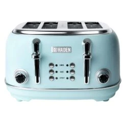Haden Heritage Stainless Steel Turquoise 4 Slot Toaster 7.5 In. H X 12.5 In. W X 11.5 In. D