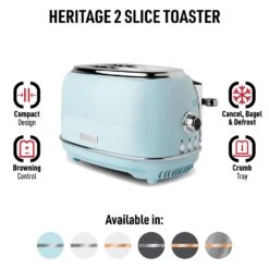 Haden Heritage Stainless Steel Blue 2 Slot Toaster 8 In. H X 12 In. W X 8 In. D -Black Decker Shop 5fe4bb16 2c38 410f 83ce d8769daf1784