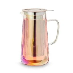 Pinky Up Infuser Multicolored Glass 33 Oz Teapot