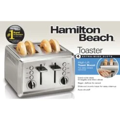 Hamilton Beach Stainless Steel Black/Silver 4 Slot Toaster 7.68 In. H X 11.1 In. W X 11 In. D -Black Decker Shop 664f9758 9c6a 4af8 86a5 573908e5fee3