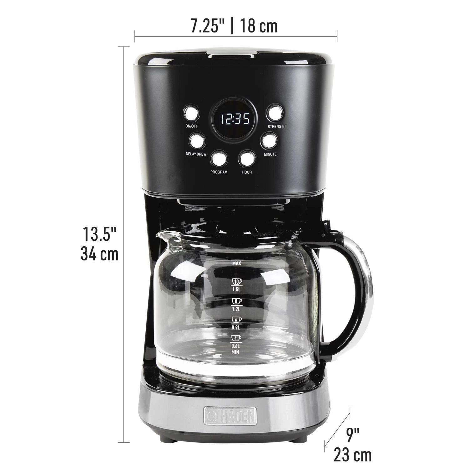Haden 12 Cups Black Coffee Maker 6 Haden 12 Cups Black Coffee Maker - Image 4