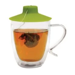 Primula Clear/White Glass/Silicone Mug With Tea Bag Buddy