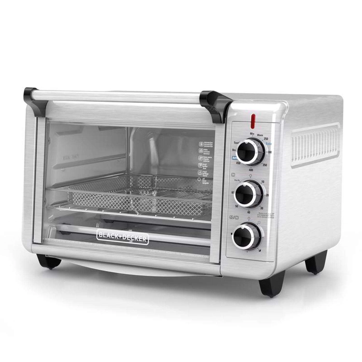 Black & Decker Black+Decker Crisp 'N Bake Stainless Steel Black/Silver 6 Slot Toaster Oven W/Air Fry 11.2 In. H X 1 4 Black & Decker Black+Decker Crisp 'N Bake Stainless Steel Black/Silver 6 Slot Toaster Oven W/Air Fry 11.2 In. H X 1 - Image 2