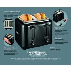 Proctor Silex Plastic Black 4 Slot Toaster 8 In. H X 12.25 In. W X 11.31 In. D -Black Decker Shop a174346c 674e 41c6 8ebf 5c9faac281d2