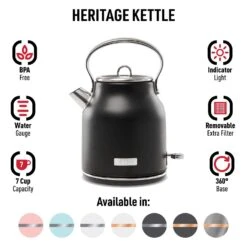 Haden Heritage Black Retro Stainless Steel 1.7 L Electric Tea Kettle 11 Haden Heritage Black Retro Stainless Steel 1.7 L Electric Tea Kettle -Black Decker Shop b6ce613e a56a 4efc 8ae4 3f0949774fea