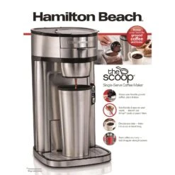Hamilton Beach 14 Oz Silver Single Serve Coffee Maker