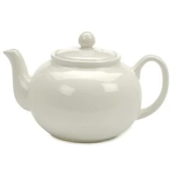RSVP International Endurance White Stoneware 42 Oz Teapot