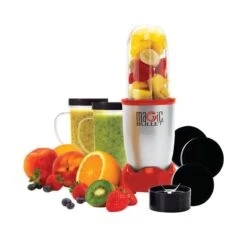 Magic Bullet As Seen On TV Red Stainless Steel Blender And Food Processor 19 Oz 1 Speed